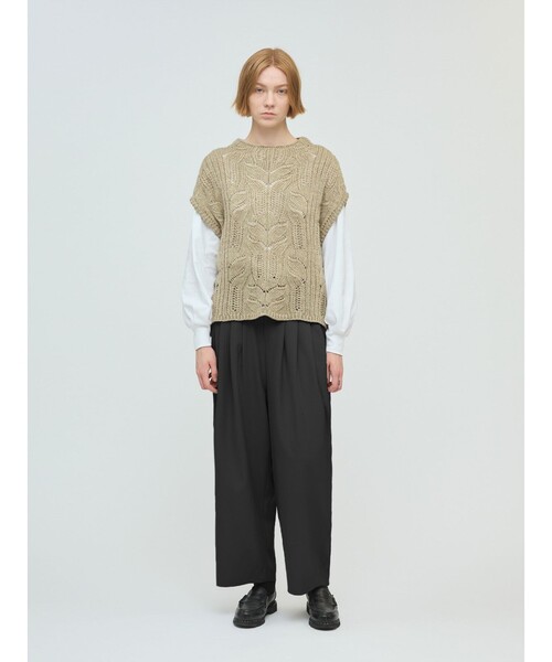 mizuiroind（ミズイロインド）の「mizuiro ind ハイウエストタックパンツ（その他パンツ・レディース・ブラック系その他/ブルー系その他3/グレー系その他・FREE）」の11枚目の写真