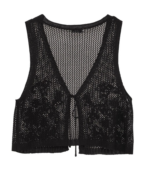 earth music&ecology（アースミュージックアンドエコロジー）の「フラワー刺繍メッシュベスト（ベスト・レディース・ブラック/オフホワイト・FREE）」の19枚目の写真