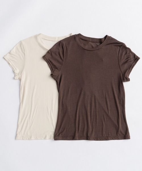 MAISON SPECIAL(メゾンスペシャル)の「Pack T-shirt/パックTシャツ(Tシャツ/カットソー・レディース・アイボリー/ブラック/グレー・FREE)」の7枚目の写真