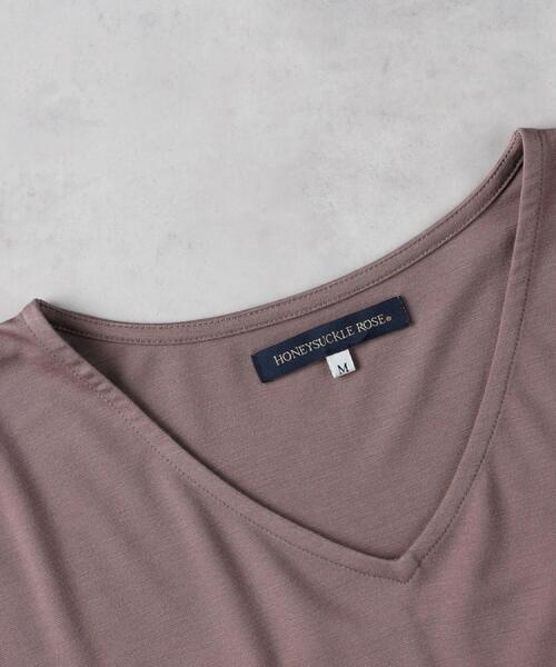 Right-on（ライトオン）の「HONEYSUCKLE ROSE(ハニーサックルローズ)【レディース】接触冷感ドルマンＶネックTシャツ（Tシャツ/カットソー・レディース・ライトベージュ/ブラック/ベージュ・M/L）」の11枚目の写真