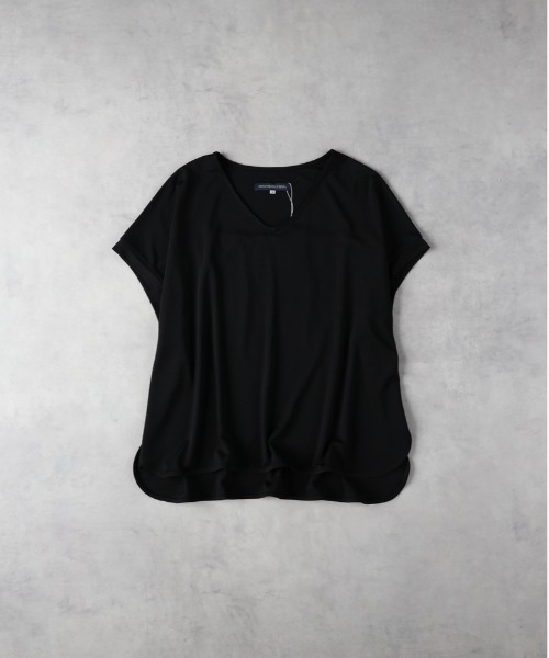 Right-on（ライトオン）の「HONEYSUCKLE ROSE(ハニーサックルローズ)【レディース】接触冷感ドルマンＶネックTシャツ（Tシャツ/カットソー・レディース・ライトベージュ/ブラック/ベージュ・M/L）」の14枚目の写真