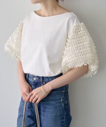 LIVETART | フェザージャガード袖プルオーバー(Tシャツ/カットソー)