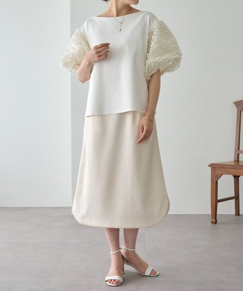 LIVETART（リヴェタート）の「フェザージャガード袖プルオーバー（Tシャツ/カットソー・レディース・アイボリー/ブラック・FREE）」の22枚目の写真