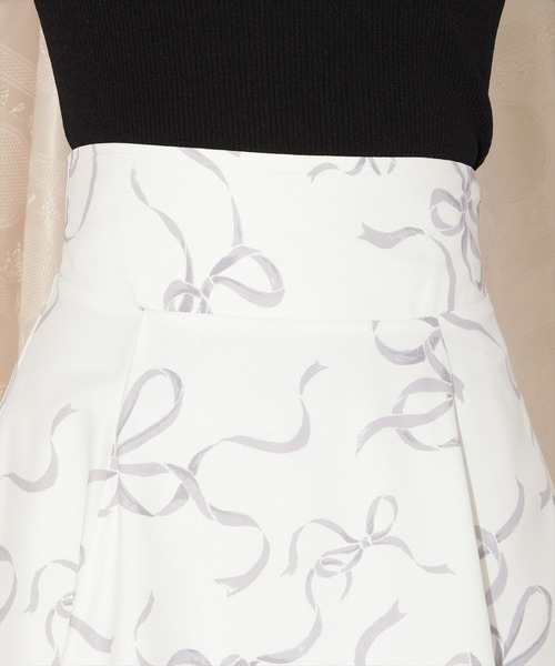 WILLSELECTION（ウィルセレクション）の「リボンプリントフレアスカート（スカート・レディース・ピンク/ブラック/オフホワイト・SMALL/MEDIUM）」の8枚目の写真