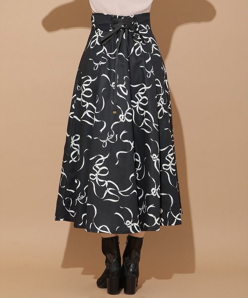 WILLSELECTION（ウィルセレクション）の「リボンプリントフレアスカート（スカート・レディース・ピンク/ブラック/オフホワイト・SMALL/MEDIUM）」の17枚目の写真