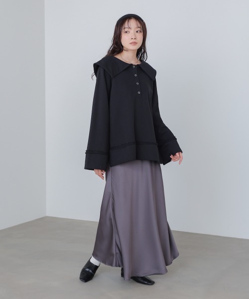 Bab（バブ）の「【選べるサイズ展開】サテンナロースカート（スカート・レディース・ベージュ/ブラウン/チャコールグレー/ブラック・S/M/L）」の15枚目の写真