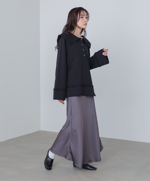 Bab（バブ）の「【選べるサイズ展開】サテンナロースカート（スカート・レディース・ベージュ/ブラウン/チャコールグレー/ブラック・S/M/L）」の17枚目の写真