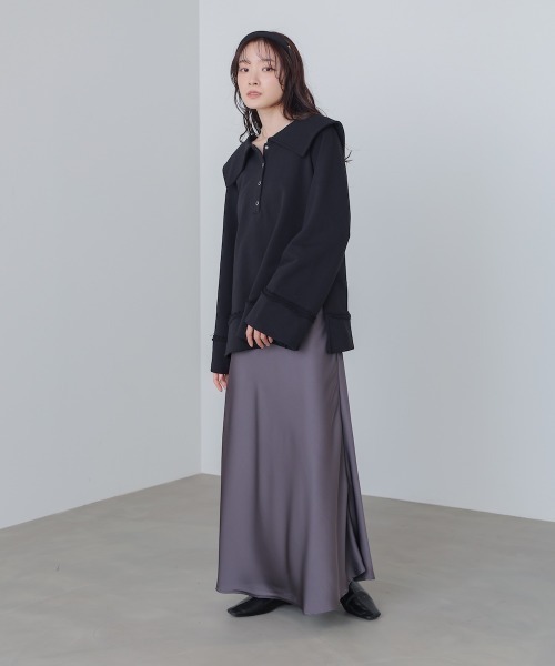 Bab（バブ）の「【選べるサイズ展開】サテンナロースカート（スカート・レディース・ベージュ/ブラウン/チャコールグレー/ブラック・S/M/L）」の18枚目の写真