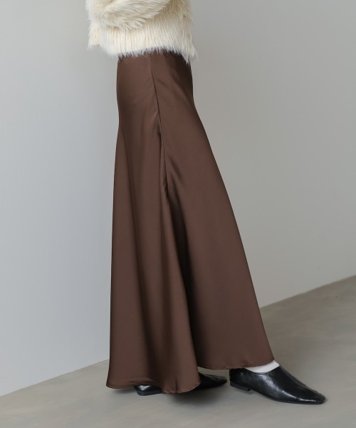 Bab（バブ）の「【選べるサイズ展開】サテンナロースカート（スカート・レディース・ベージュ/ブラウン/チャコールグレー/ブラック・S/M/L）」の19枚目の写真