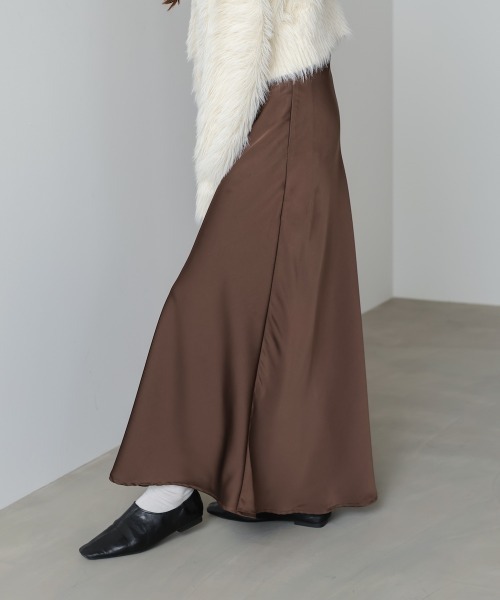 Bab（バブ）の「【選べるサイズ展開】サテンナロースカート（スカート・レディース・ベージュ/ブラウン/チャコールグレー/ブラック・S/M/L）」の22枚目の写真