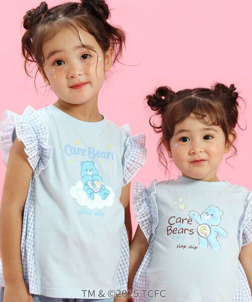 SLAP SLIP(スラップスリップ)の「【ケアベア×SLAP SLIP】イラストプリントサイド切り替え袖フリルTシャツ(80~130cm)(Tシャツ/カットソー・キッズ・ピンク/ホワイト/パープル/ブルー・120cm/100cm/80cm/130cm/90cm/110cm)」の3枚目の写真