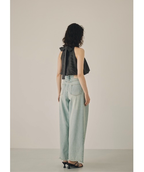 NOTREemor(ノートルエモア)の「back ribbon check short top(Tシャツ/カットソー・レディース・ブルー/ブラック・FREE)」の14枚目の写真
