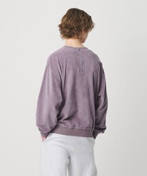 オゾンウォッシュ ベロア バックジップ クルーネック