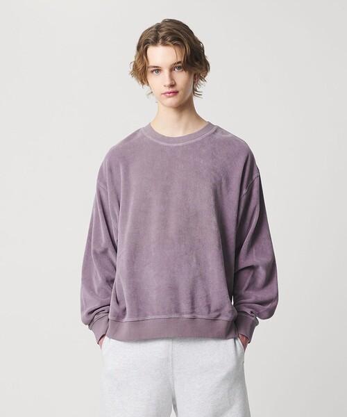 MONKEY TIME(モンキータイム)の「オゾンウォッシュ ベロア バックジップ クルーネック(スウェット・メンズ・ダークグレー/パープル・S/M/L/XL)」の10枚目の写真