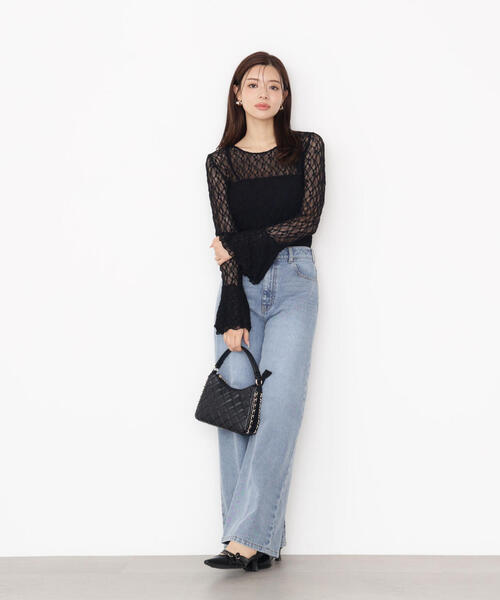 PROPORTION BODY DRESSING（プロポーションボディドレッシング）の「＜ハンドウォッシャブル＞レースフレアスリーブ / 1215260901（Tシャツ/カットソー・レディース・ブラック/ホワイト系その他・FREE）」の20枚目の写真