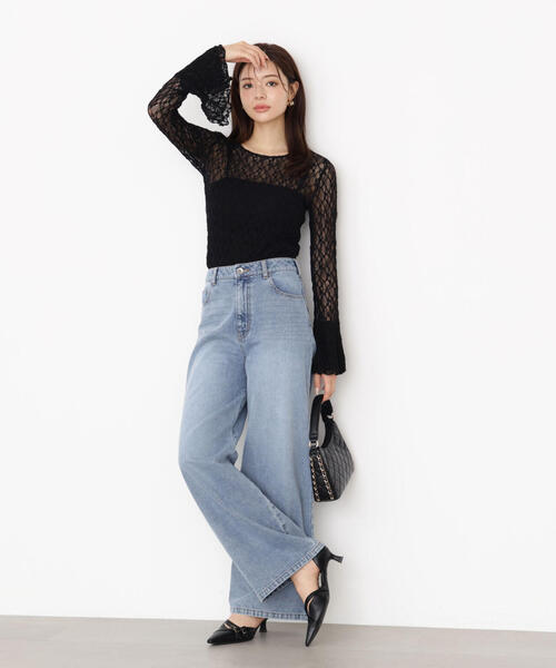PROPORTION BODY DRESSING（プロポーションボディドレッシング）の「＜ハンドウォッシャブル＞レースフレアスリーブ / 1215260901（Tシャツ/カットソー・レディース・ブラック/ホワイト系その他・FREE）」の21枚目の写真