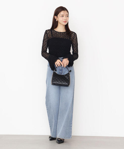 PROPORTION BODY DRESSING（プロポーションボディドレッシング）の「＜ハンドウォッシャブル＞レースフレアスリーブ / 1215260901（Tシャツ/カットソー・レディース・ブラック/ホワイト系その他・FREE）」の22枚目の写真