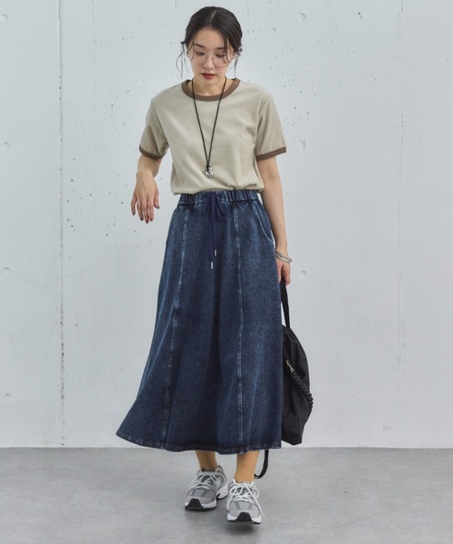 Doux archives(ドゥアルシーヴ)の「ベロアリンガーTee(Tシャツ/カットソー・レディース・アイボリー/チャコールグレー/ネイビー・38)」の6枚目の写真