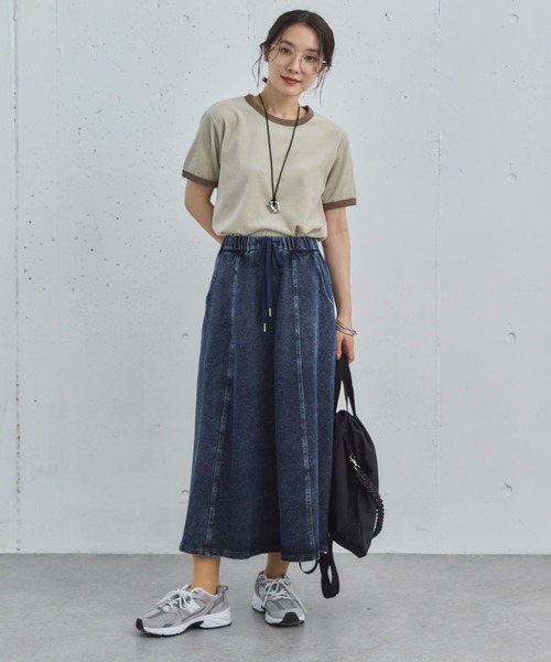 Doux archives(ドゥアルシーヴ)の「ベロアリンガーTee(Tシャツ/カットソー・レディース・アイボリー/チャコールグレー/ネイビー・38)」の9枚目の写真