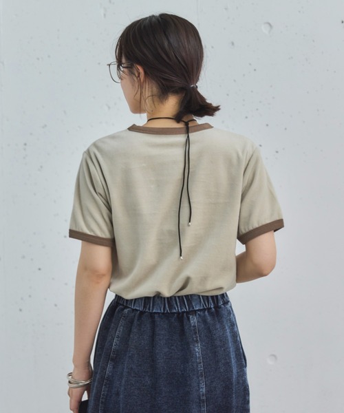 Doux archives(ドゥアルシーヴ)の「ベロアリンガーTee(Tシャツ/カットソー・レディース・アイボリー/チャコールグレー/ネイビー・38)」の22枚目の写真