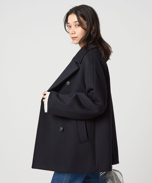 green label relaxing（グリーンレーベルリラクシング）の「［size SHORTあり］＜1_OF MINE＞W ピーコート（ピーコート・レディース・ナチュラル/ライトグレー/ネイビー・38/36/SHORT）」の6枚目の写真