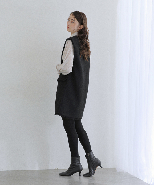 La TOTALITE(ラトータリテ)の「【洗える】ツイードミニジャンスカ(ワンピース・レディース・チャコールグレー/ブラック・38/36)」の6枚目の写真