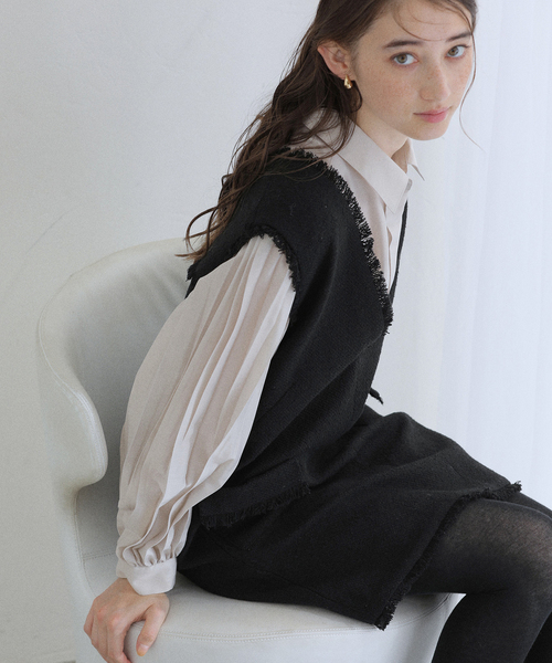 La TOTALITE(ラトータリテ)の「【洗える】ツイードミニジャンスカ(ワンピース・レディース・チャコールグレー/ブラック・38/36)」の8枚目の写真