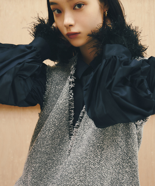 La TOTALITE(ラトータリテ)の「【洗える】ツイードミニジャンスカ(ワンピース・レディース・チャコールグレー/ブラック・38/36)」の13枚目の写真