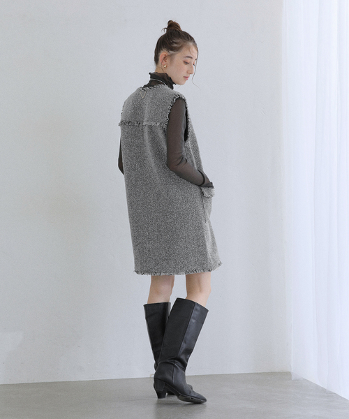 La TOTALITE(ラトータリテ)の「【洗える】ツイードミニジャンスカ(ワンピース・レディース・チャコールグレー/ブラック・38/36)」の18枚目の写真