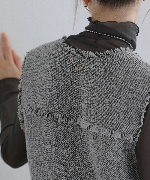 La TOTALITE(ラトータリテ)の「【洗える】ツイードミニジャンスカ(ワンピース・レディース・チャコールグレー/ブラック・38/36)」の22枚目の写真