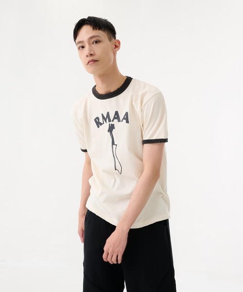 Jieda（ジエダ）の「【Jieda】別注 DAMAGE RINGER TEE（Tシャツ/カットソー・メンズ・グレー/ホワイト・1/2）」の2枚目の写真