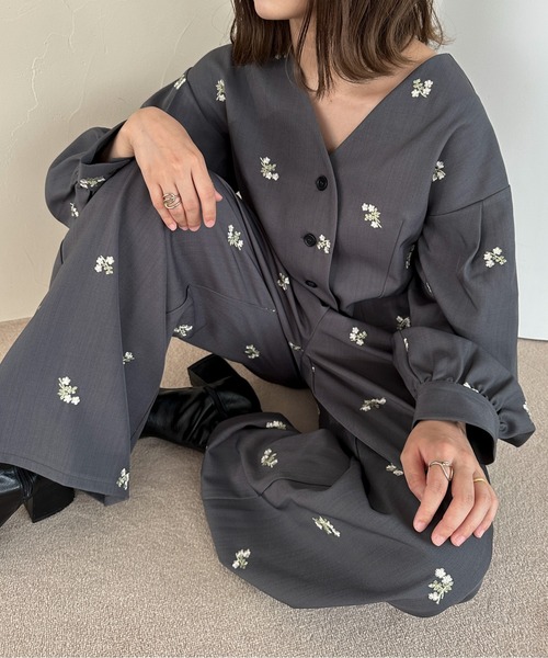 PILIT（ピリット）の「【セットアップ可】刺繍ワイドパンツ（その他パンツ・レディース・グレー/ブラック/ブラウン・MEDIUM/SMALL）」の20枚目の写真