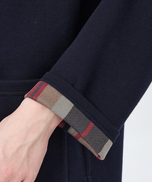 MACKINTOSH PHILOSOPHY（ﾏｯｷﾝﾄｯｼｭ ﾌｨﾛｿﾌｨｰ）の「ハウスチェックダンボールコーディガン ミドル（その他アウター・レディース・ダークネイビー/ブラウン・38）」の8枚目の写真