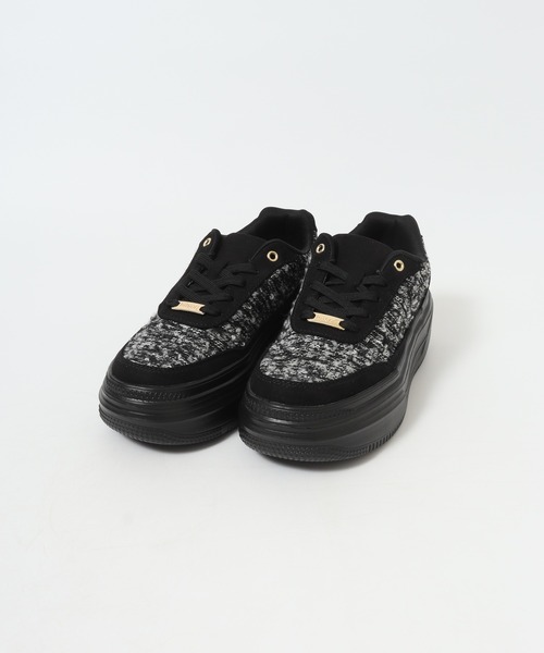 kitson(キットソン)の「KITSON キットソン 厚底 ウェッジソール 軽量 レースアップ ローカットツイードスニーカー(スニーカー・レディース・ブラック/ネイビー・24.5cm/24cm/23.5cm/23cm)」の10枚目の写真