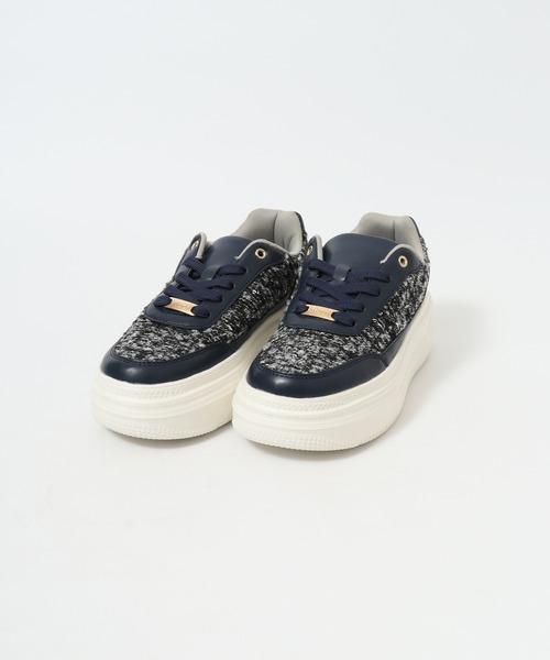 kitson(キットソン)の「KITSON キットソン 厚底 ウェッジソール 軽量 レースアップ ローカットツイードスニーカー(スニーカー・レディース・ブラック/ネイビー・24.5cm/24cm/23.5cm/23cm)」の11枚目の写真