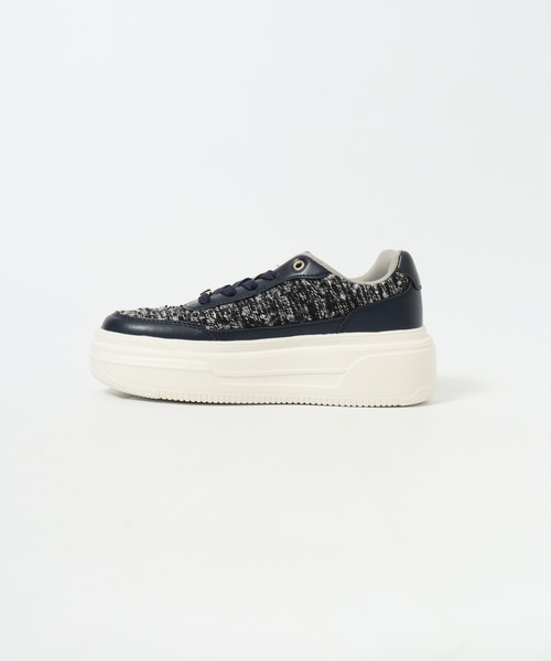 kitson(キットソン)の「KITSON キットソン 厚底 ウェッジソール 軽量 レースアップ ローカットツイードスニーカー(スニーカー・レディース・ブラック/ネイビー・24.5cm/24cm/23.5cm/23cm)」の3枚目の写真