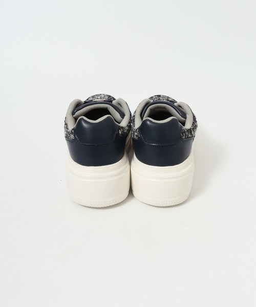 kitson(キットソン)の「KITSON キットソン 厚底 ウェッジソール 軽量 レースアップ ローカットツイードスニーカー(スニーカー・レディース・ブラック/ネイビー・24.5cm/24cm/23.5cm/23cm)」の4枚目の写真
