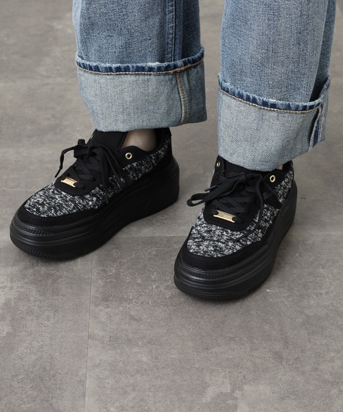 kitson(キットソン)の「KITSON キットソン 厚底 ウェッジソール 軽量 レースアップ ローカットツイードスニーカー(スニーカー・レディース・ブラック/ネイビー・24.5cm/24cm/23.5cm/23cm)」の7枚目の写真