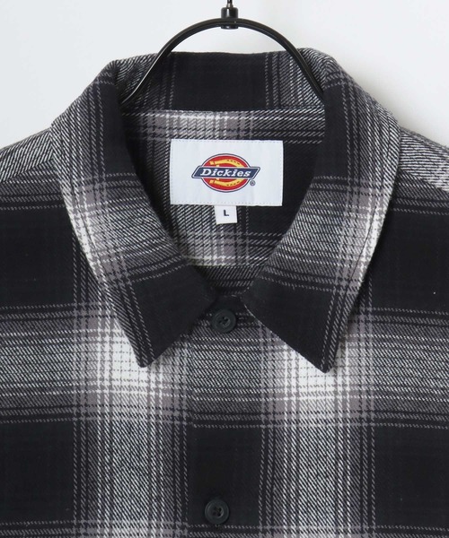 Dickies（ディッキーズ）の「Dickies/ディッキーズ Check Work Shirt/オーバーサイズ ピーチツイル チェック ワークシャツ/フランネルチェックシャツ/オンブレチェックシャツ/レディース メンズ（シャツ/ブラウス・メンズ・チャコール/ブラック/ブラウン・XL/M/L）」の9枚目の写真