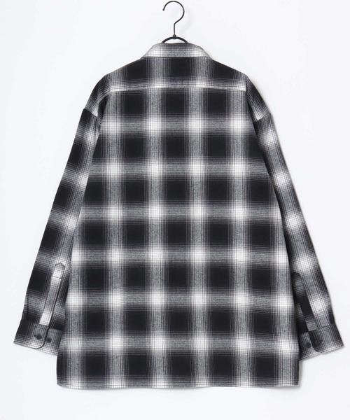 Dickies（ディッキーズ）の「Dickies/ディッキーズ Check Work Shirt/オーバーサイズ ピーチツイル チェック ワークシャツ/フランネルチェックシャツ/オンブレチェックシャツ/レディース メンズ（シャツ/ブラウス・メンズ・チャコール/ブラック/ブラウン・XL/M/L）」の8枚目の写真