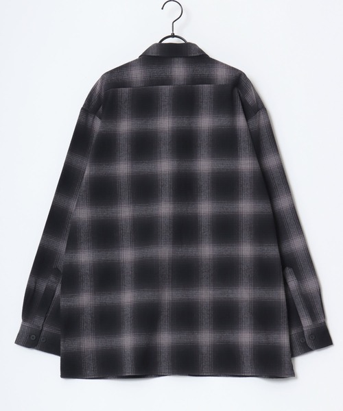 Dickies（ディッキーズ）の「Dickies/ディッキーズ Check Work Shirt/オーバーサイズ ピーチツイル チェック ワークシャツ/フランネルチェックシャツ/オンブレチェックシャツ/レディース メンズ（シャツ/ブラウス・メンズ・チャコール/ブラック/ブラウン・XL/M/L）」の18枚目の写真