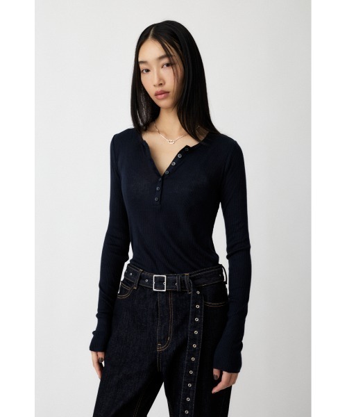 トップス A BATHING APE x MOUSSY Henry Neck Tee A BATHING APE x MOUSSY Henry Neck Tee BAPE X MOUSSY 】HENRY NECK L