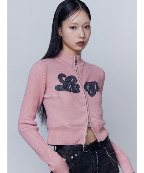 EMODA（エモダ）の「パッチロゴプレーティングニット（ニット/セーター・レディース・ブラック/ブラウン/グレー/ピンク・FREE）」の4枚目の写真