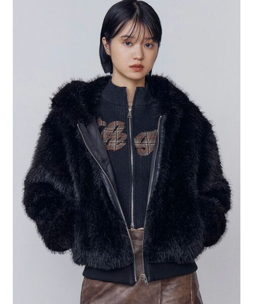 EMODA（エモダ）の「パッチロゴプレーティングニット（ニット/セーター・レディース・ブラック/ブラウン/グレー/ピンク・FREE）」の9枚目の写真