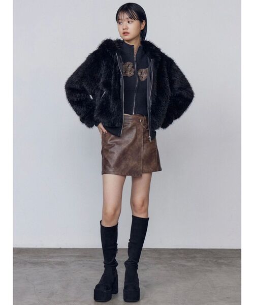 EMODA（エモダ）の「パッチロゴプレーティングニット（ニット/セーター・レディース・ブラック/ブラウン/グレー/ピンク・FREE）」の11枚目の写真