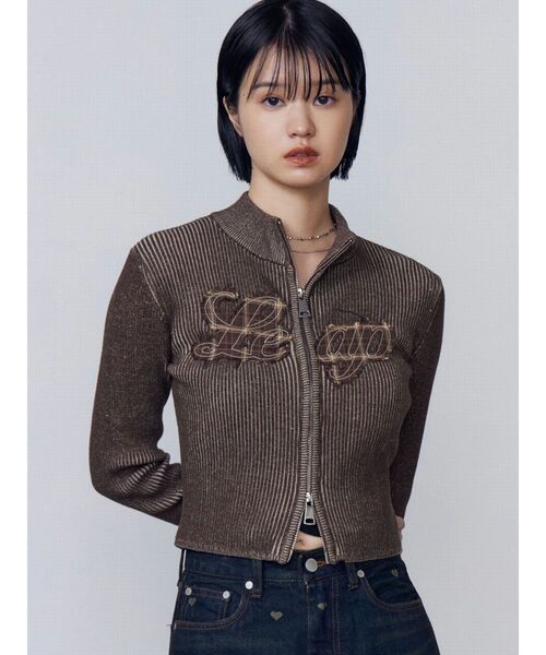 EMODA（エモダ）の「パッチロゴプレーティングニット（ニット/セーター・レディース・ブラック/ブラウン/グレー/ピンク・FREE）」の15枚目の写真