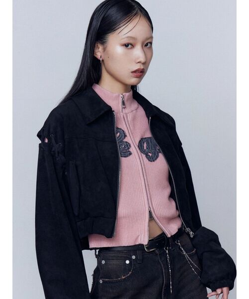 EMODA（エモダ）の「パッチロゴプレーティングニット（ニット/セーター・レディース・ブラック/ブラウン/グレー/ピンク・FREE）」の6枚目の写真