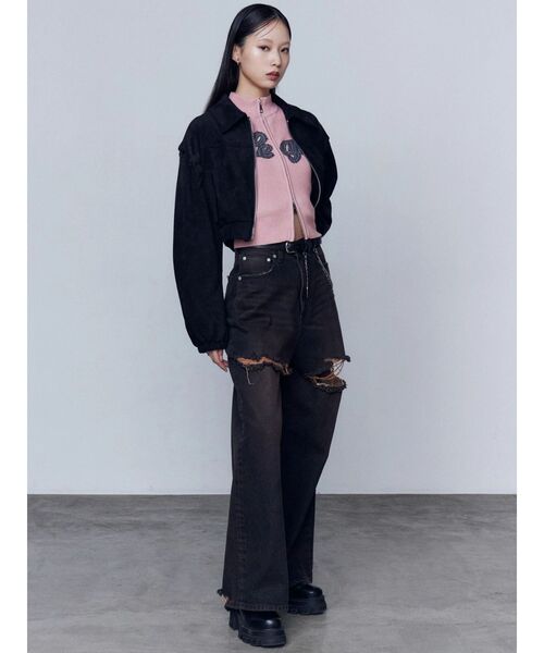 EMODA（エモダ）の「パッチロゴプレーティングニット（ニット/セーター・レディース・ブラック/ブラウン/グレー/ピンク・FREE）」の8枚目の写真