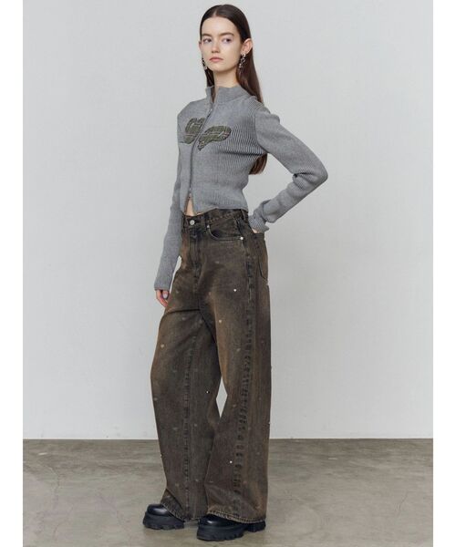 EMODA（エモダ）の「パッチロゴプレーティングニット（ニット/セーター・レディース・ブラック/ブラウン/グレー/ピンク・FREE）」の13枚目の写真