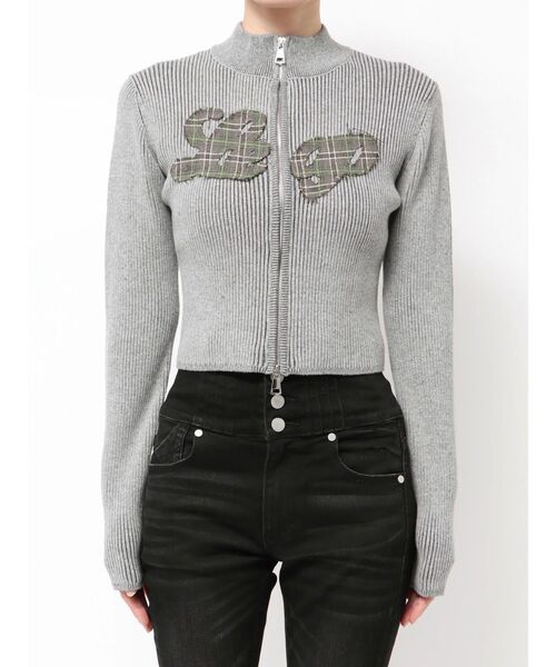 EMODA（エモダ）の「パッチロゴプレーティングニット（ニット/セーター・レディース・ブラック/ブラウン/グレー/ピンク・FREE）」の18枚目の写真